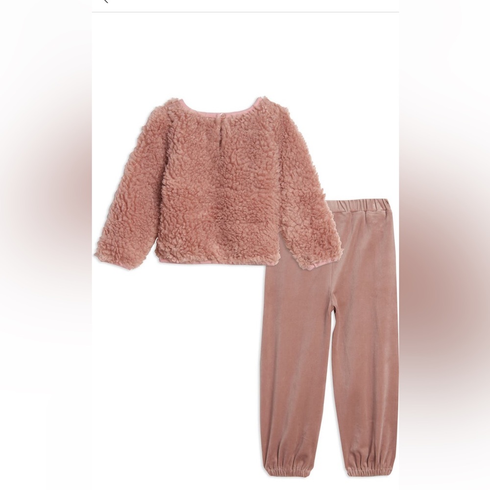 Pippa & Julie Shaggy Sweatshirt & Velvet Jogger, Toddler Girl 2T